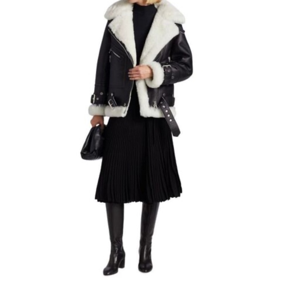 The Arrivals Moya Hearling & Leather Jacket - Picture 3 of 4